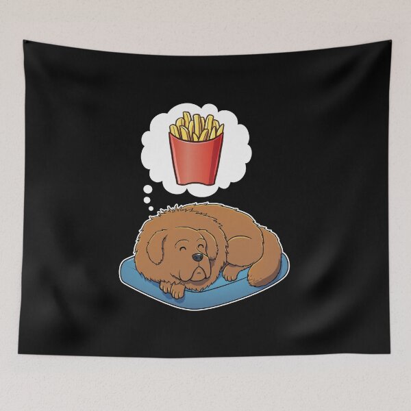Item preview, Tibetan Mastiff dreaming about French Fries designed and sold by DoggieDelights.