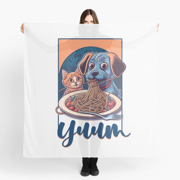 Item preview, Funny Little Cat and Dog Eating Spaghetti designed and sold by badCasperTees.