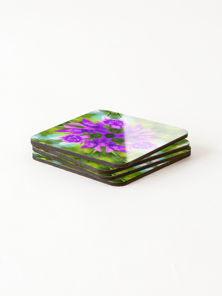 Thumbnail 4 of 5, Coasters (Set of 4), Bell Flower Pattern designed and sold by Patternflower.