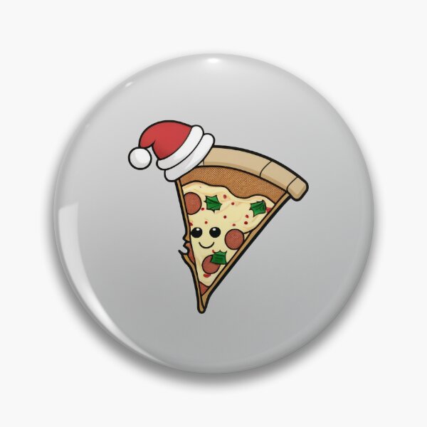 Artikelvorschau, Happy Pizza Slice (Weihnachtskunst) entworfen und verkauft von The-Fox-Hole.