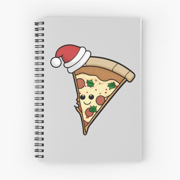 Artikelvorschau, Happy Pizza Slice (Weihnachtskunst) entworfen und verkauft von The-Fox-Hole.