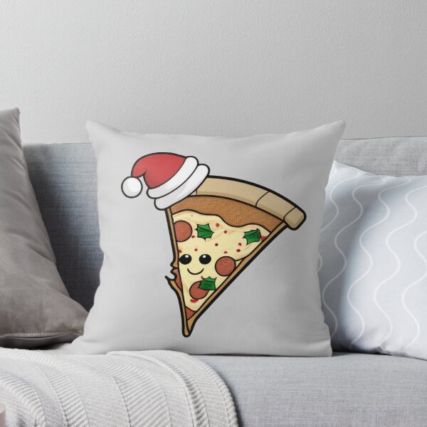 Artikelvorschau, Happy Pizza Slice (Weihnachtskunst) entworfen und verkauft von The-Fox-Hole.
