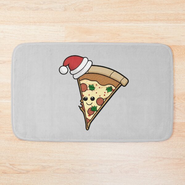 Artikelvorschau, Happy Pizza Slice (Weihnachtskunst) entworfen und verkauft von The-Fox-Hole.