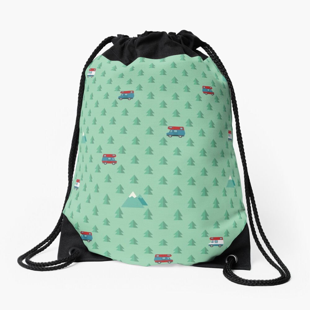 Animal Crossing pocket camp trees campers Drawstring Bag