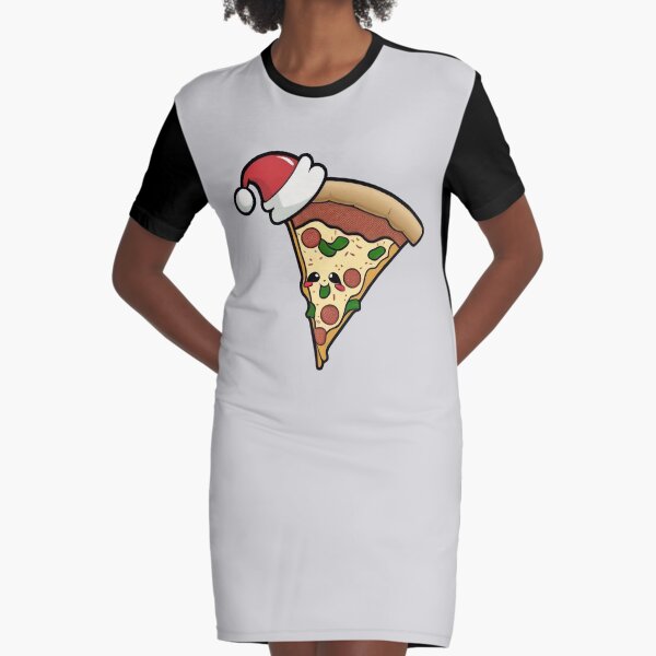 Artikel-Vorschau von Happy Pizza Slice (Weihnachtskunst), designt und verkauft von The-Fox-Hole.