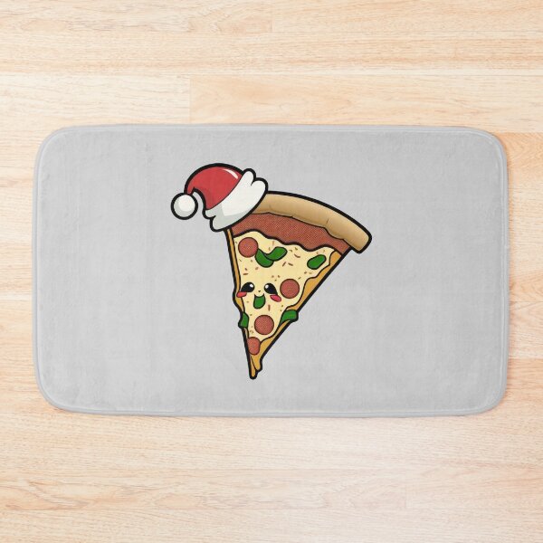Artikelvorschau, Happy Pizza Slice (Weihnachtskunst) entworfen und verkauft von The-Fox-Hole.