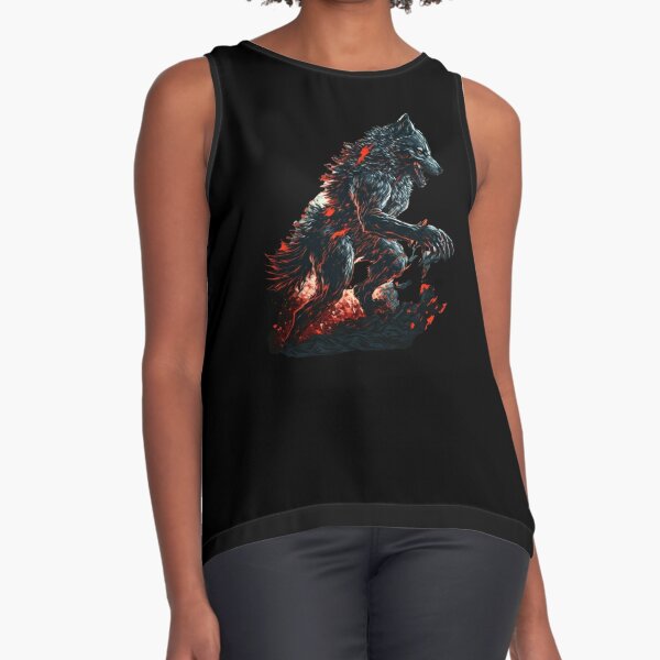 werewolf ripping shirt meme  Sleeveless Top for Sale by Reo12