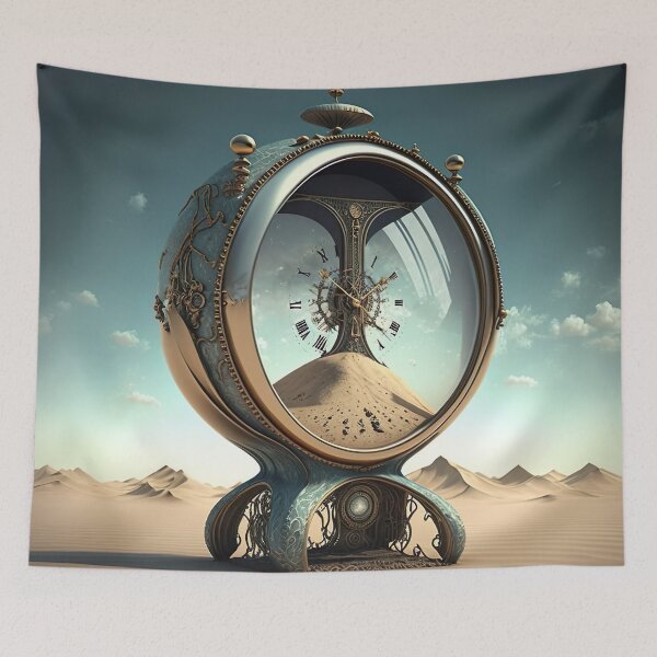 Item preview, Hourglass Clock Desert Artwork Dali Inspired designed and sold by jojolescargot.