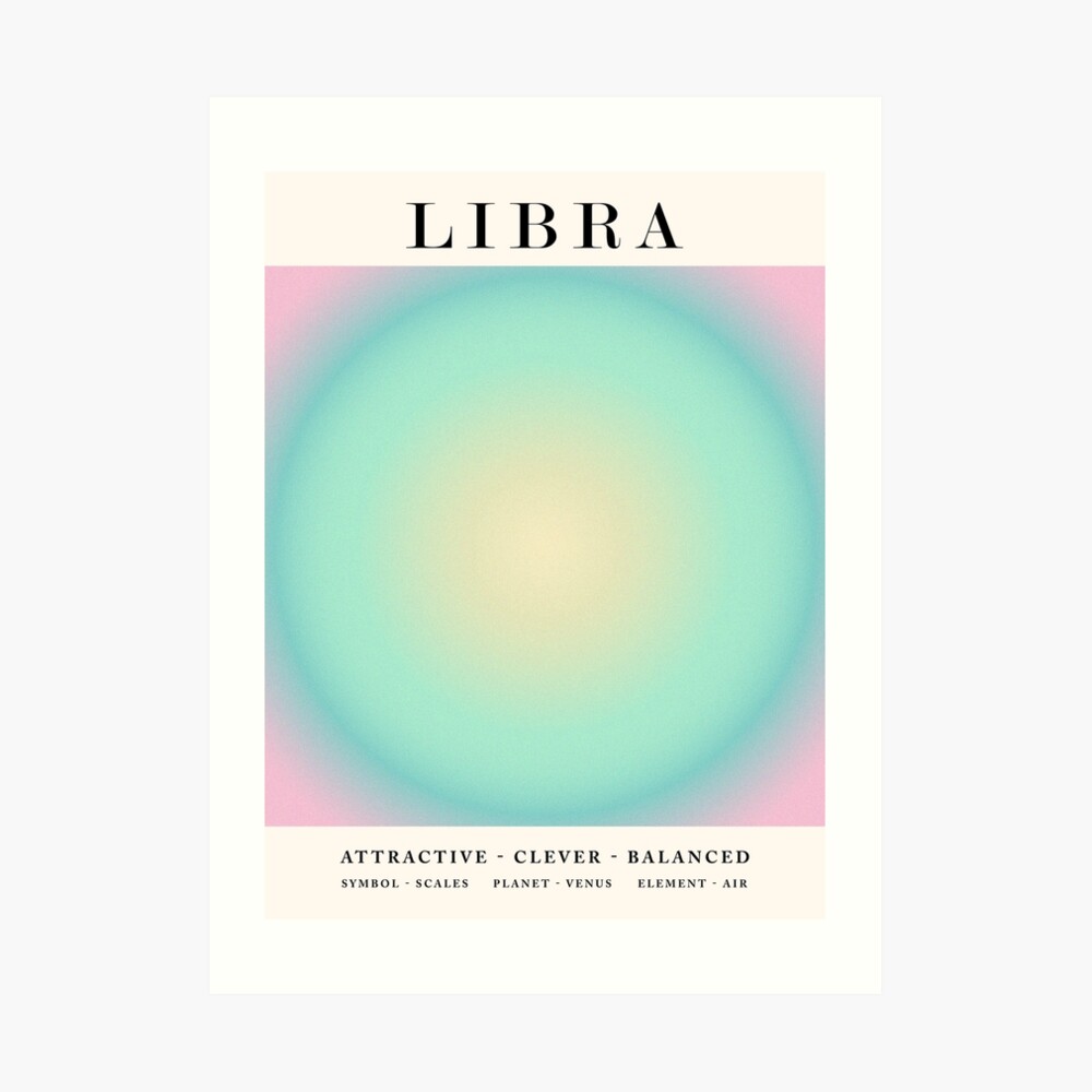 Libra zodiac sign Aura poster Energy Grainy gradient Museum