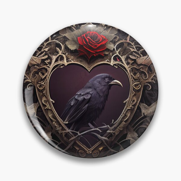 Artikelvorschau, Gotischer Valentinsgruß, gotisches Bild, gotische Kunst, schwarze Krähe, rote Rose entworfen und verkauft von GeoffBeattie.
