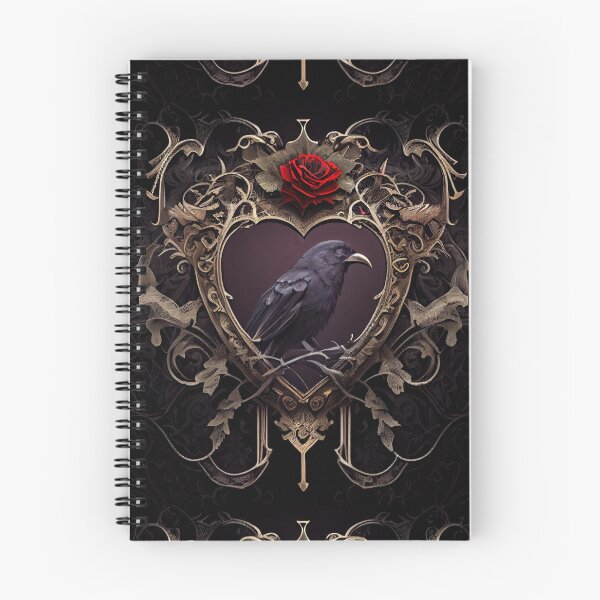 Item preview, Gothic valentine, gothic image, gothic art, black crow, red rose designed and sold by GeoffBeattie.