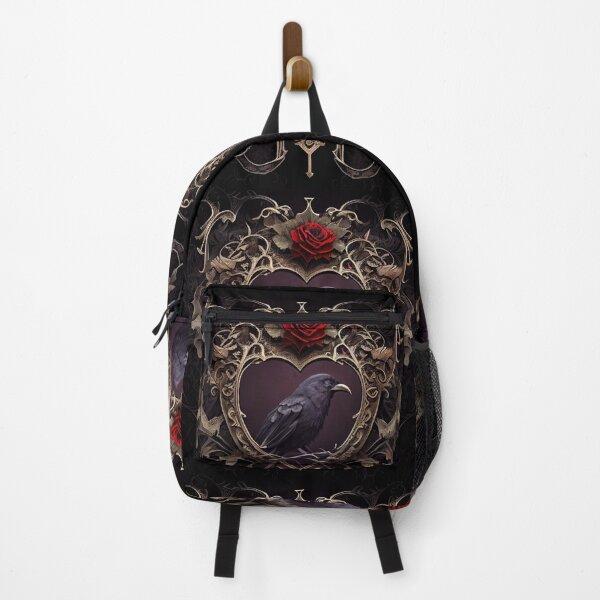 Item preview, Gothic valentine, gothic image, gothic art, black crow, red rose designed and sold by GeoffBeattie.