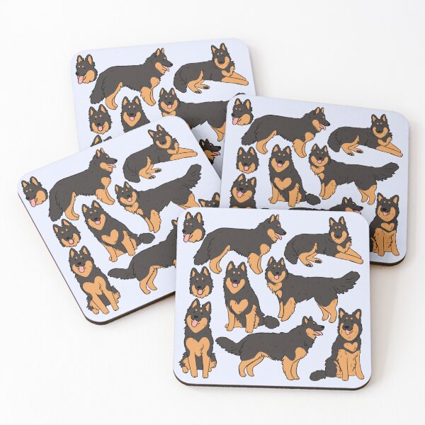 Item preview, bohemian shepherd dog a cute black and brown dog illustration pattern  designed and sold by Yarafantasyart.