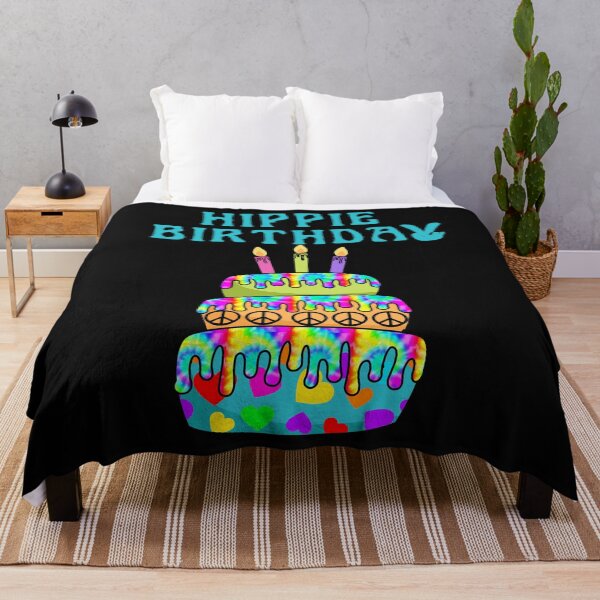 Item preview, Hippie Birthday, Happy Birthday Cake Hippie Tie Dye Psychedelic Candles designed and sold by funnytshirtemp.