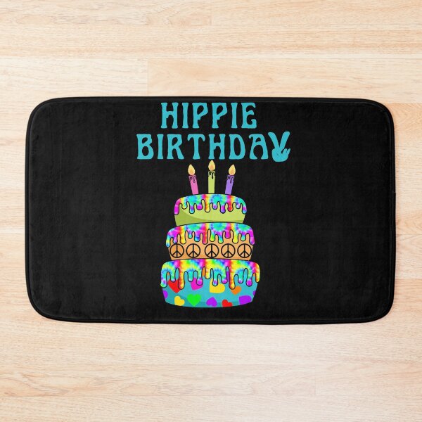 Item preview, Hippie Birthday, Happy Birthday Cake Hippie Tie Dye Psychedelic Candles designed and sold by funnytshirtemp.