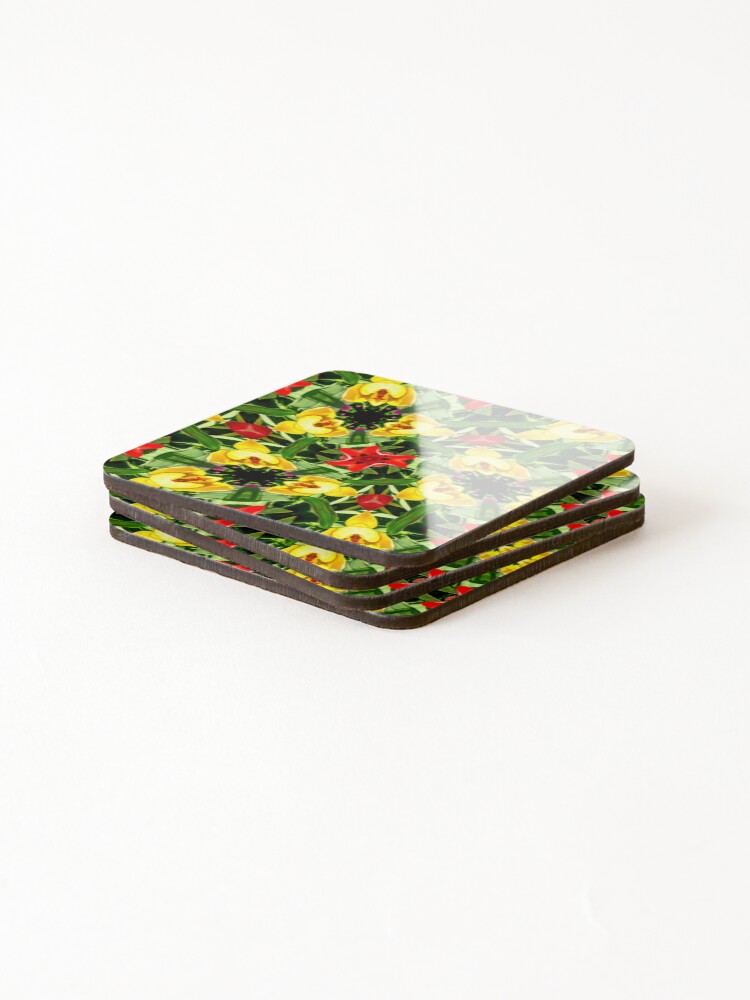Thumbnail 4 of 5, Coasters (Set of 4), Colorful Freesia Pattern designed and sold by Patternflower.