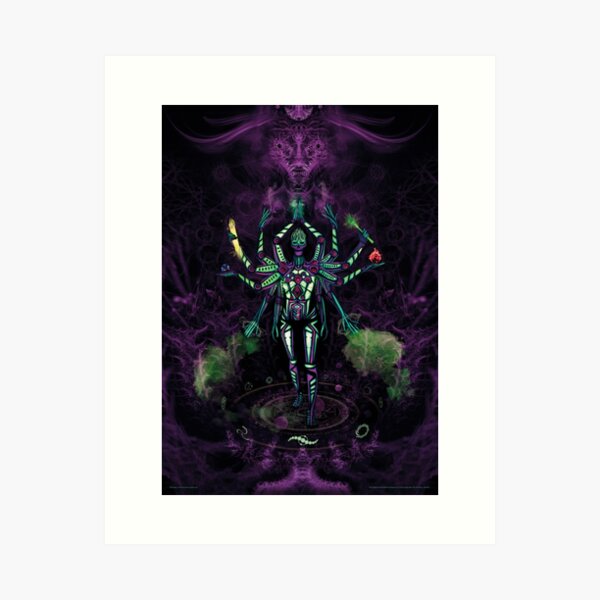 UV Goddess - Twelve handed/Fractal creator Art Print
