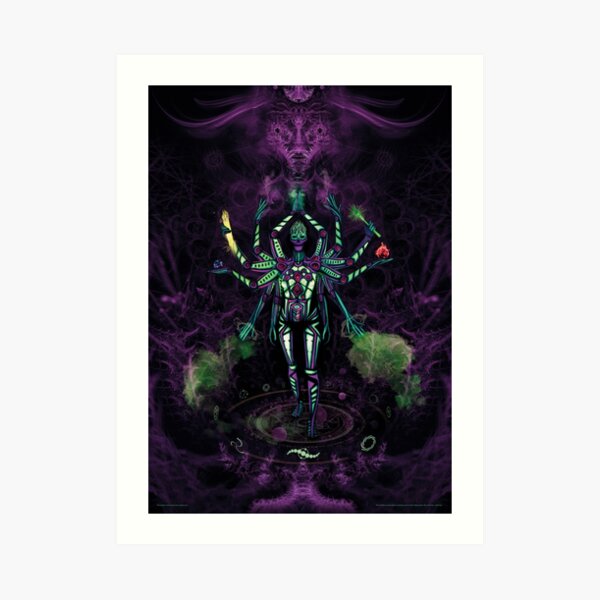 UV Goddess - Twelve handed/Fractal creator Art Print
