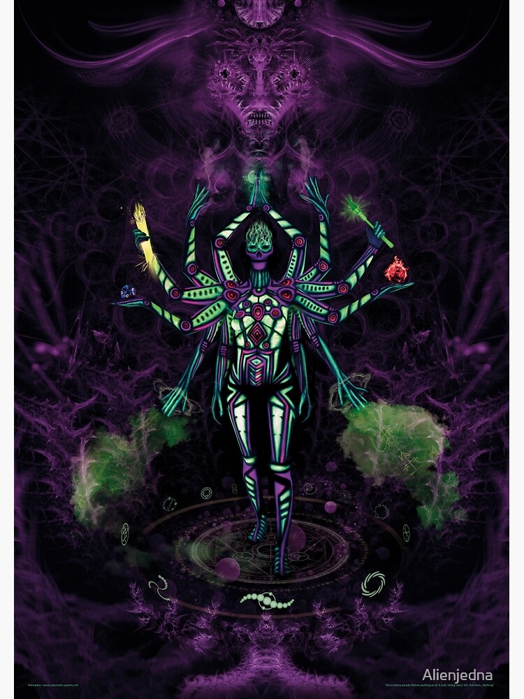 Thumbnail 3 of 3, Photographic Print, UV Goddess - Twelve handed/Fractal creator designed and sold by Alienjedna.