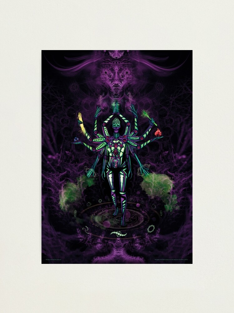 Thumbnail 2 of 3, Photographic Print, UV Goddess - Twelve handed/Fractal creator designed and sold by Alienjedna.