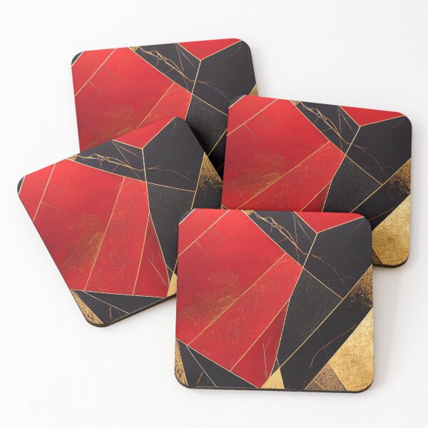 Item preview, Black red gold marble texture designed and sold by AppleElf.