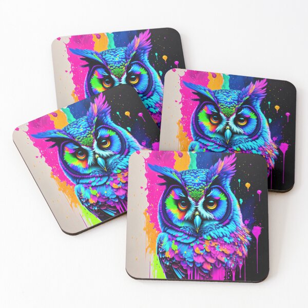 Item preview, owl in technicolor designed and sold by TheOutLander22.