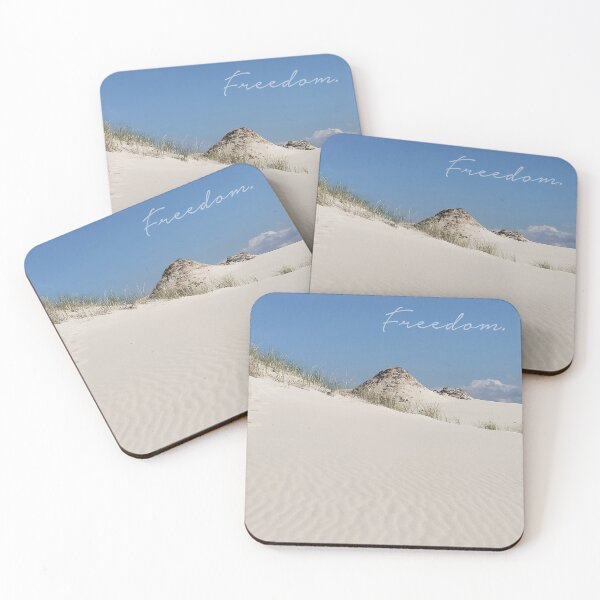Item preview, Freedom - Sand dunes photography, adventure, desert, holidays, summertime, Coastal Baltic Seashore, Dunes Photography Poster, Coastal Decor White Yellow Blue designed and sold by VISO-art.