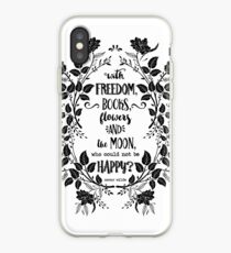 Freedom & Books & Flowers & Moon iPhone Case
