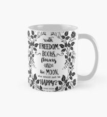 Freedom & Books & Flowers & Moon Mug