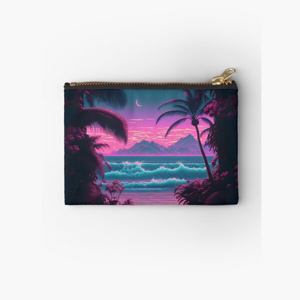 Aperçu de l'œuvre Lone Beach - Décor d'art Vaporwave créée et vendue par MythicalPets.