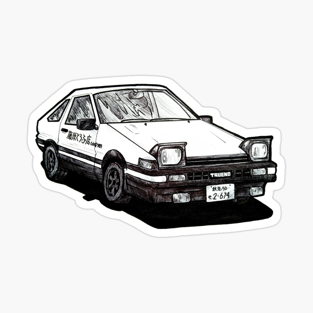 Hachi-Roku Trueno AE86 Car Initial-D Anime JDM Vinyl Decal Die Cut Sti –  CaliBear Prints