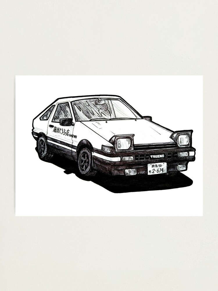 Initial D Hachiroku Toyota Ae86 Photographic Print By Ludovicoderic Redbubble