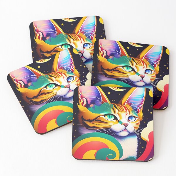 Item preview, beautiful cat colorful abstract vector illustration digital art curls and waves 12 designed and sold by vishalraifx.