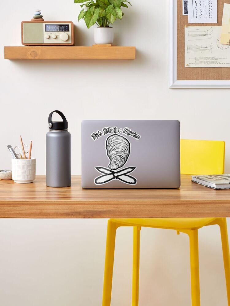 Sticker for Sale avec l'œuvre « Mauvaise mère écailleur d'huîtres écaillant  des crustacés Pun Huître » de l'artiste funnytshirtemp