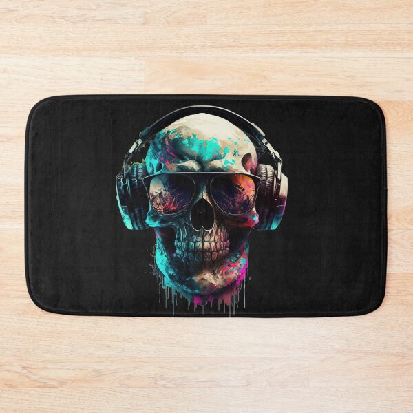 Item preview, Cool Sugar Skull with Sunglasses and Headphones Funny designed and sold by CoyoteStudio.