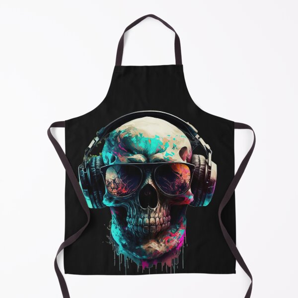 Item preview, Cool Sugar Skull with Sunglasses and Headphones Funny designed and sold by CoyoteStudio.