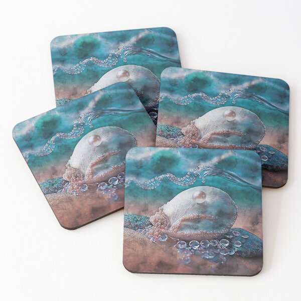 Item preview, A Seashell adorned with Pearls on the Ocean Waves designed and sold by Trendy Valley .