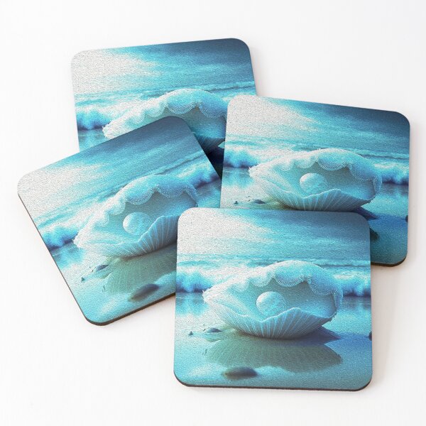 Item preview, A Glittering Seashell adorned with Pearls on the Ocean Waves designed and sold by Trendy Valley .