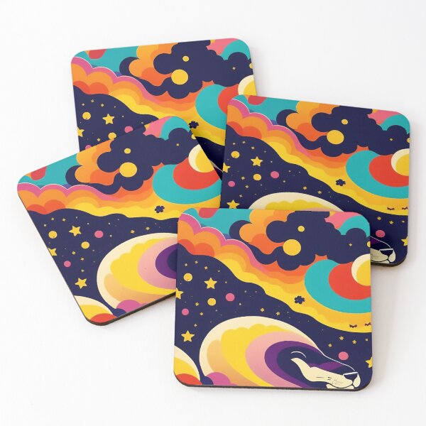 Item preview, beautiful cat colorful abstract vector illustration digital art curls and waves 26 designed and sold by vishalraifx.
