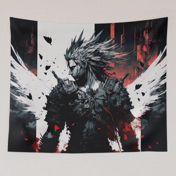 Item preview, Manga Final Fantasy Inspired Artwork Black and White designed and sold by jojolescargot.