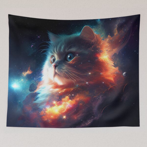 Item preview, Cosmic Cat: Colorful Feline in Space designed and sold by AntibodyDP7.
