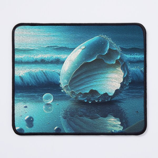 Item preview, Magical Sunset Ocean Fantasy A Glittering Seashell adorned with Pearls amidst the Ocean Waves designed and sold by Trendy Valley .