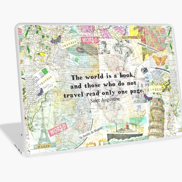 The world is a book TRAVEL QUOTE Laptop Skin