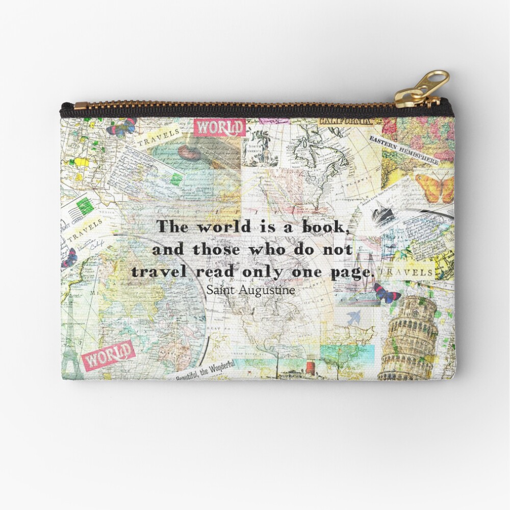 The world is a book TRAVEL QUOTE Zipper Pouch