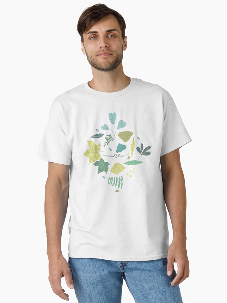 Imagen 1 de 7, Camiseta clásica con la obra Hojas , diseñada y vendida por AnaidZahori.
