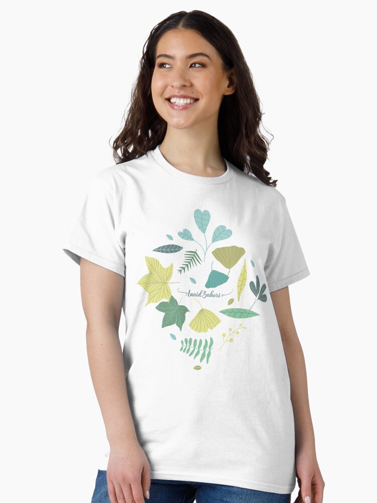 Imagen 2 de 7, Camiseta clásica con la obra Hojas , diseñada y vendida por AnaidZahori.