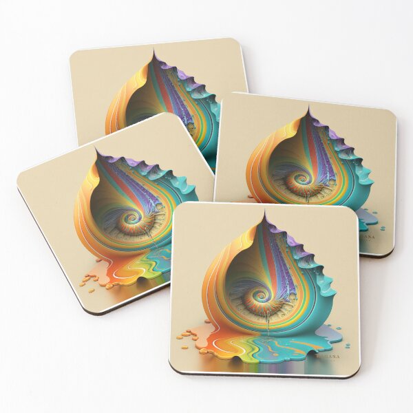 Aperçu de l'œuvre Exclusive Dripping Colourful Drop in Fibonacci Style for Wall Art, Home and Office Decor créée et vendue par RAGANADesign.