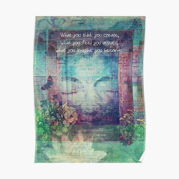 Inspiring Buddha quote about positive thinking Poster