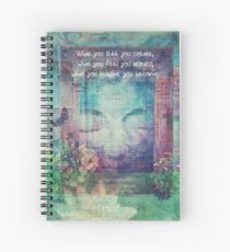 Inspiring Buddha quote about positive thinking Spiral Notebook