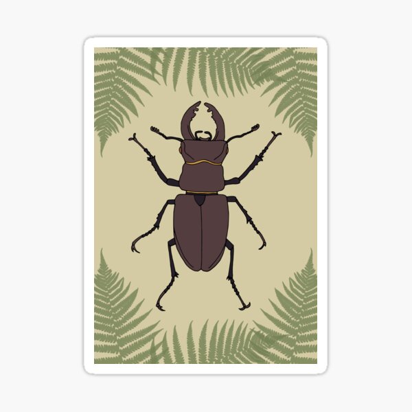 Item preview, Stag Beetle Nature Pattern designed and sold by HotHibiscus.